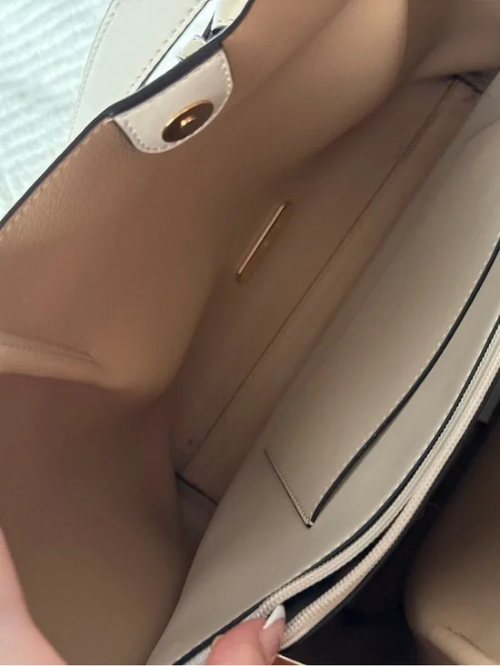 Michael Kors Beige Pebbled Leather Tote with Gold Hardware - Picture 3 of 5